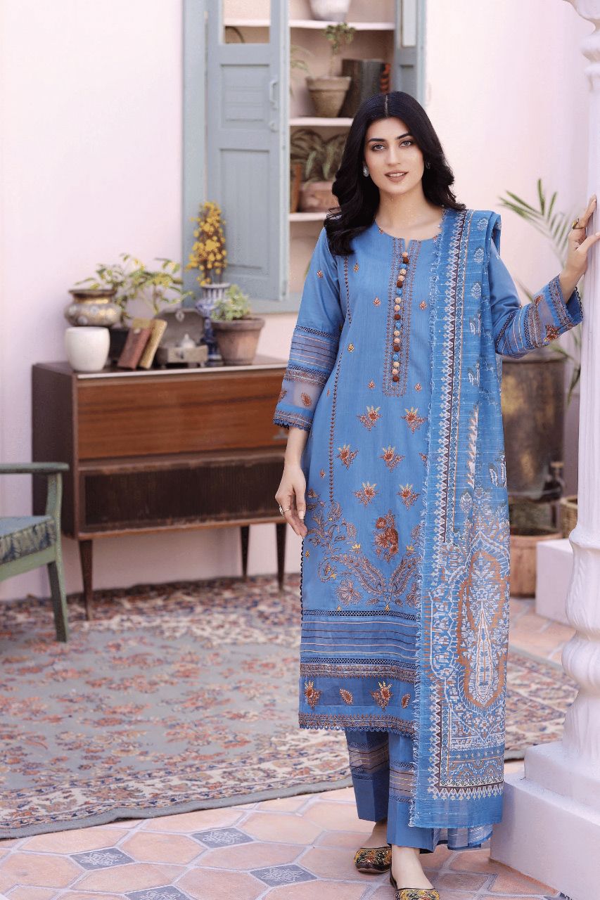 Zoha 3-Piece Multi Color Embroidered Fastive Collection 2024