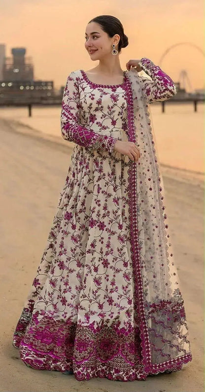 Faiza Saqlain Embroiderd & Digital Printed Lawn 3PC