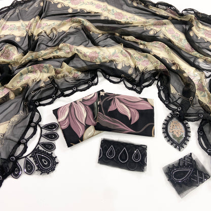 Baroque Embroiderd & Digital Printed Lawn 3PC