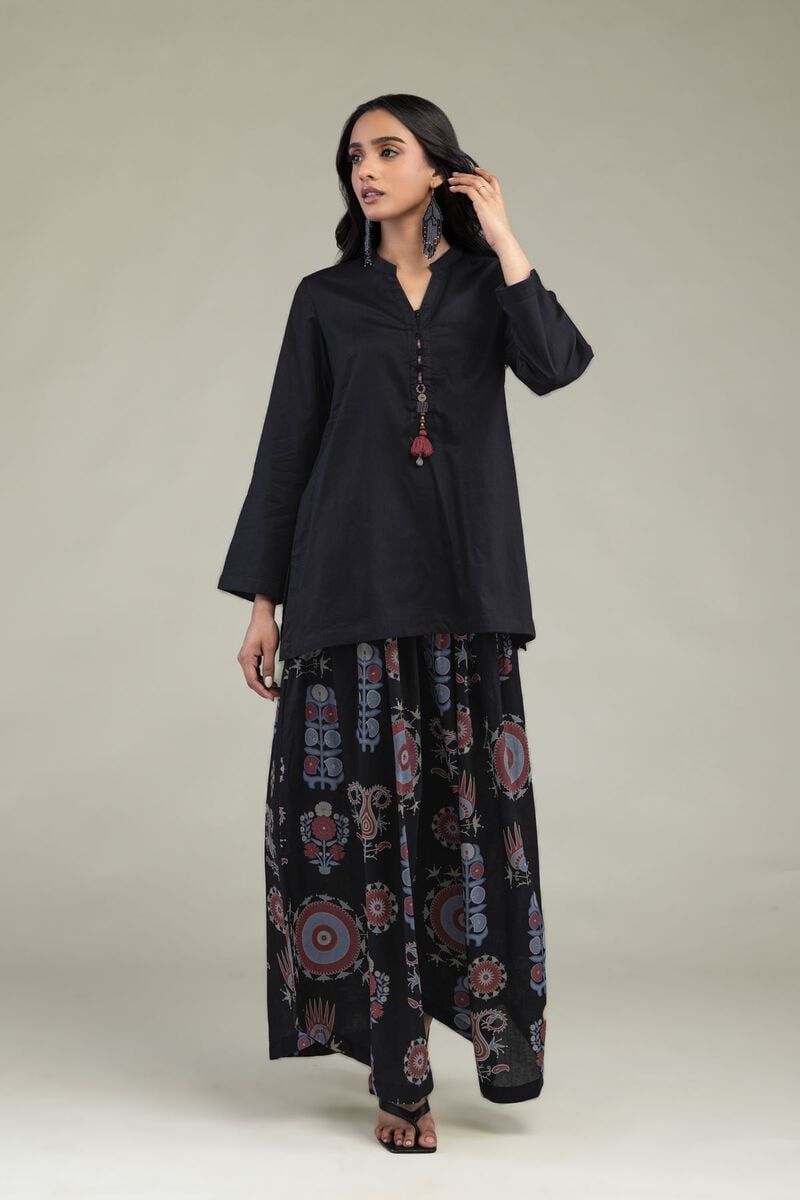 Khaadi Plain Embroidered Stitched Lawn 2PC
