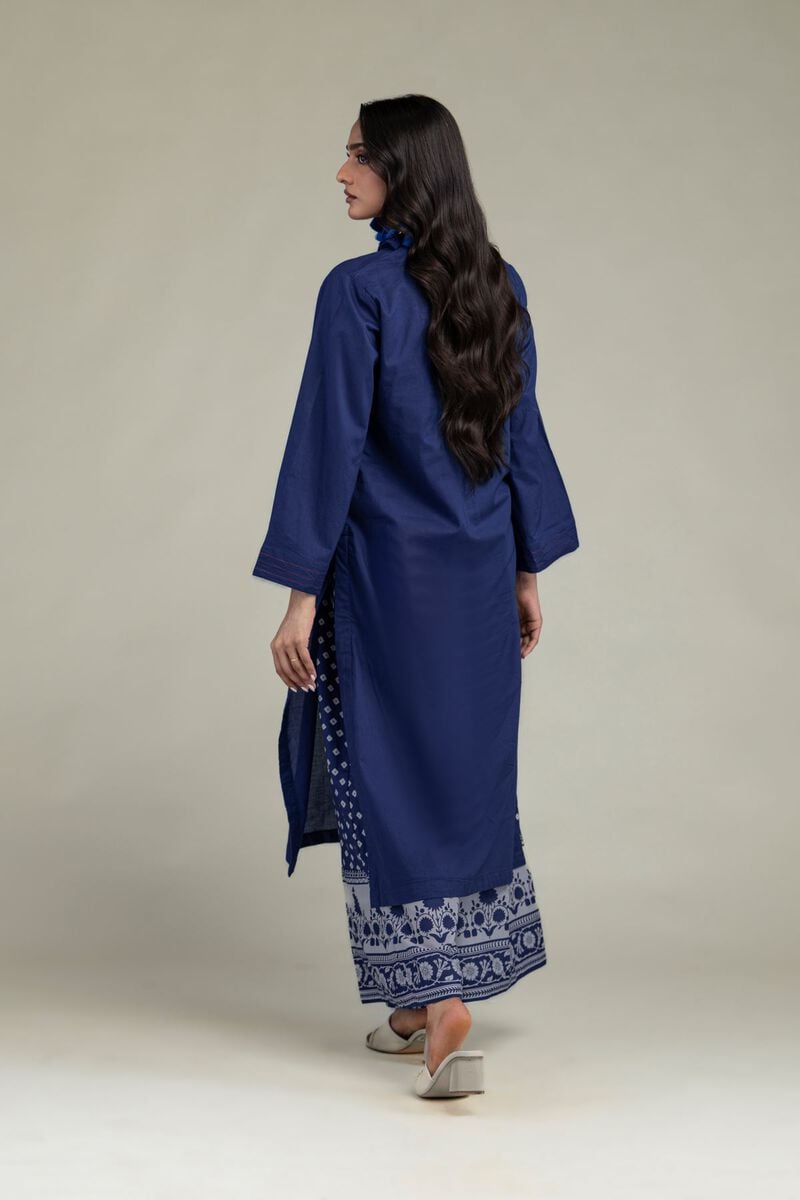 Khaadi Plain Embroidered Stitched Lawn 2PC