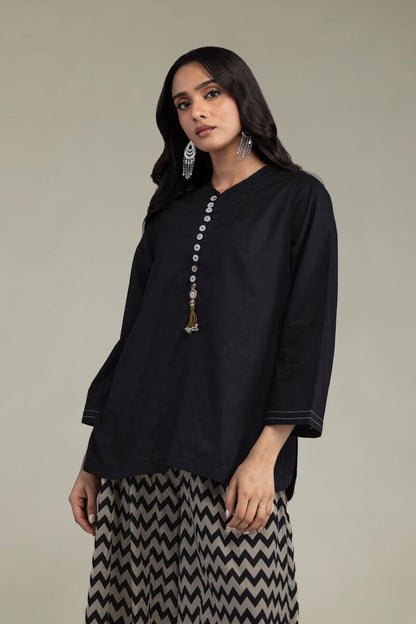 Khaadi Plain Embroidered Stitched Lawn 2PC