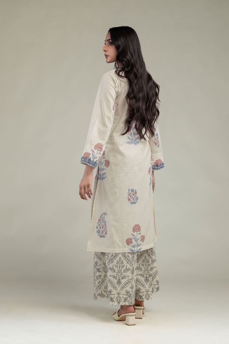 Khaadi Plain Embroidered Stitched Lawn 2PC