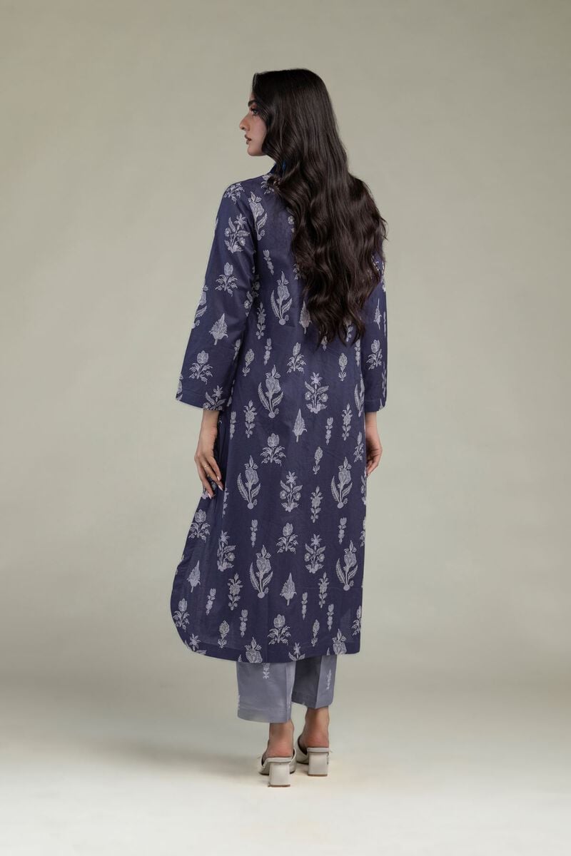 Khaadi Plain Embroidered Stitched Lawn 2PC