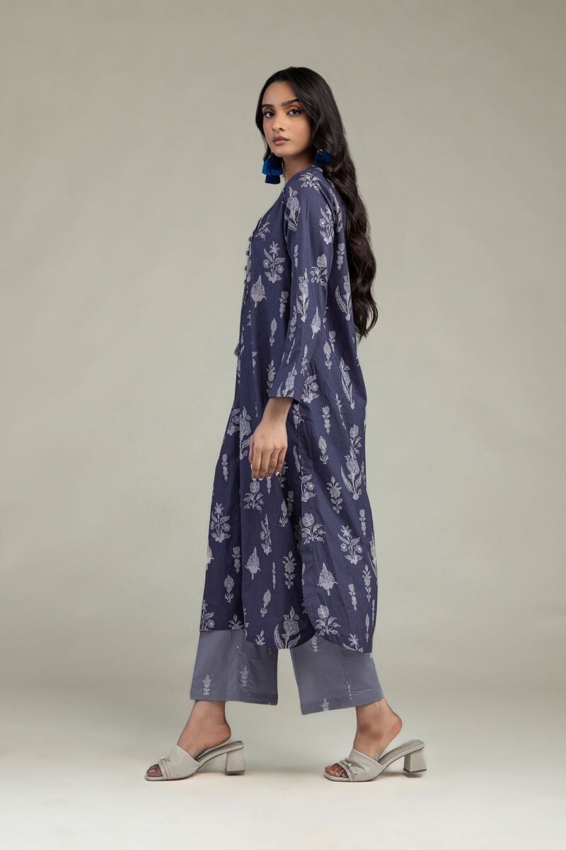 Khaadi Plain Embroidered Stitched Lawn 2PC