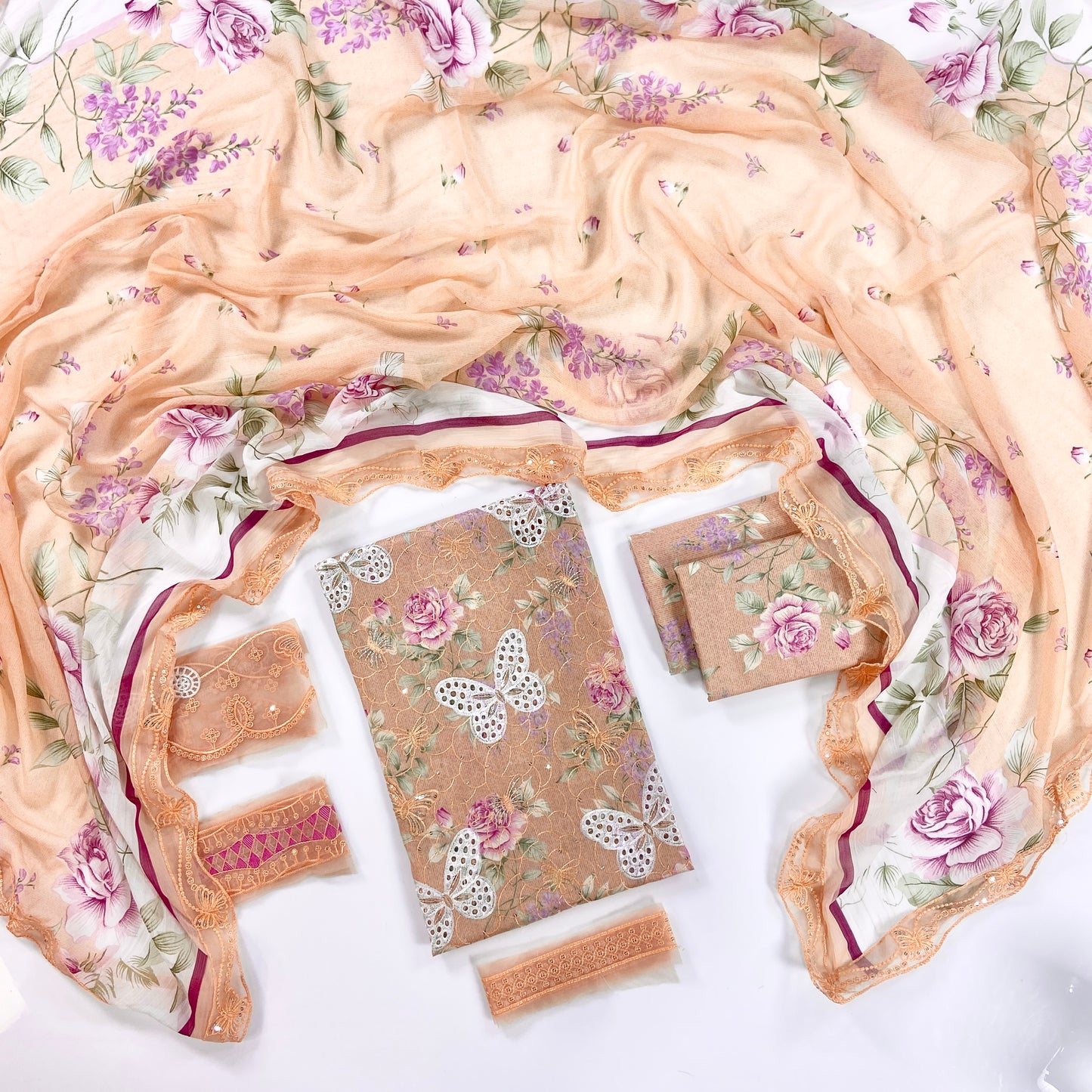 Maria B Embroiderd & Digital Printed Lawn 3PC