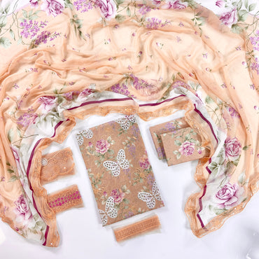 Maria B Embroiderd & Digital Printed Lawn 3PC