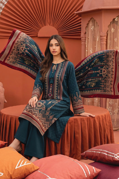 Zesh Printed Velvet Dora Viscose 3PC