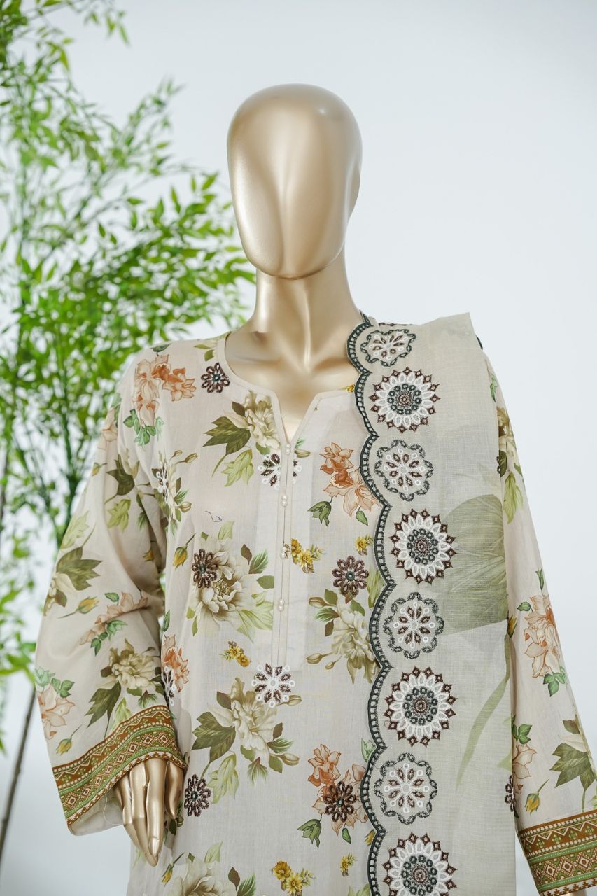 Aifa Printed & Embroidered Lawn 3PC