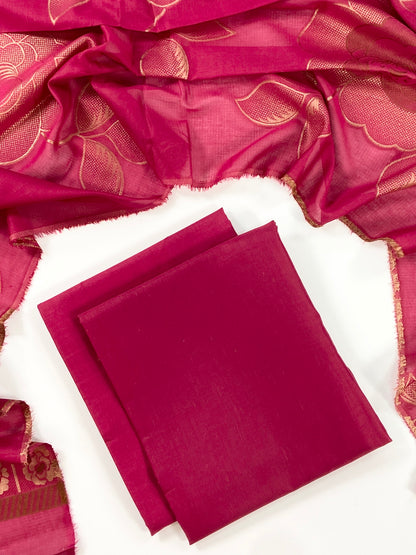 Self Jacquard Voil Shawl 3PC Unstitched