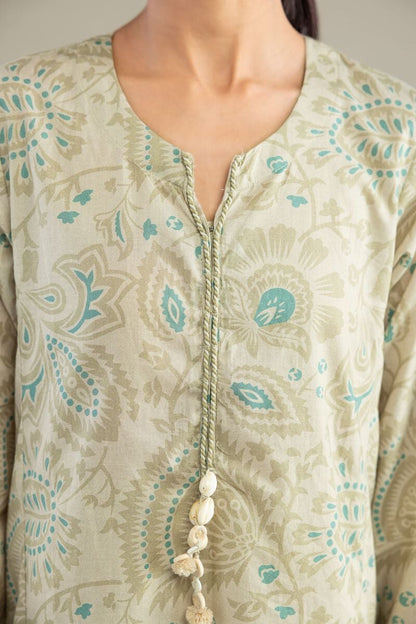 Khaadi Plain Embroidered Stitched Lawn 3PC