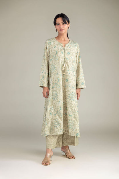 Khaadi Plain Embroidered Stitched Lawn 3PC