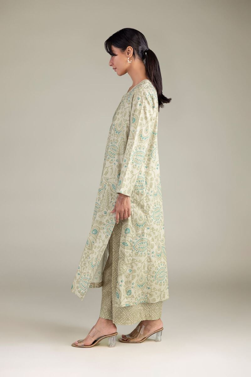 Khaadi Plain Embroidered Stitched Lawn 3PC
