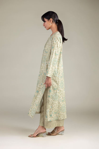 Khaadi Plain Embroidered Stitched Lawn 3PC