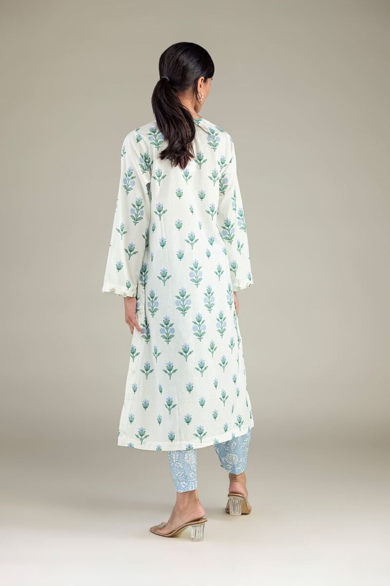 Khaadi Plain Embroidered Stitched Lawn 3PC