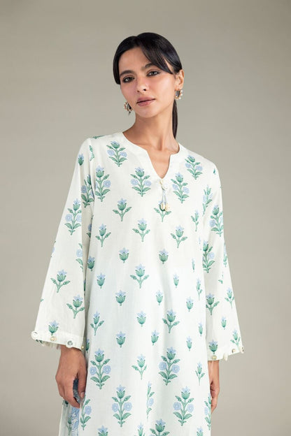 Khaadi Plain Embroidered Stitched Lawn 3PC