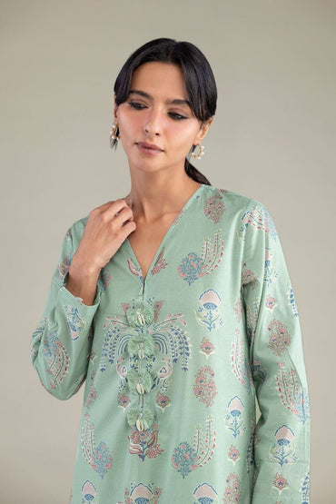 Khaadi Plain Embroidered Stitched Lawn 3PC