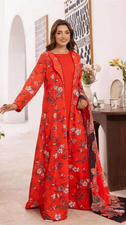 Coral Premium Doria Printed Lawn 3-PC