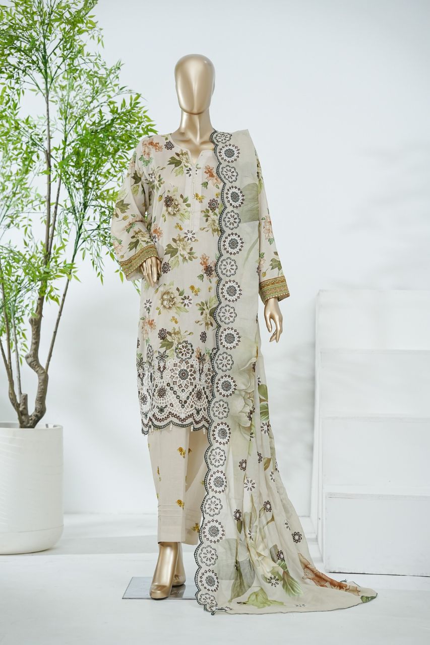 Aifa Printed & Embroidered Lawn 3PC