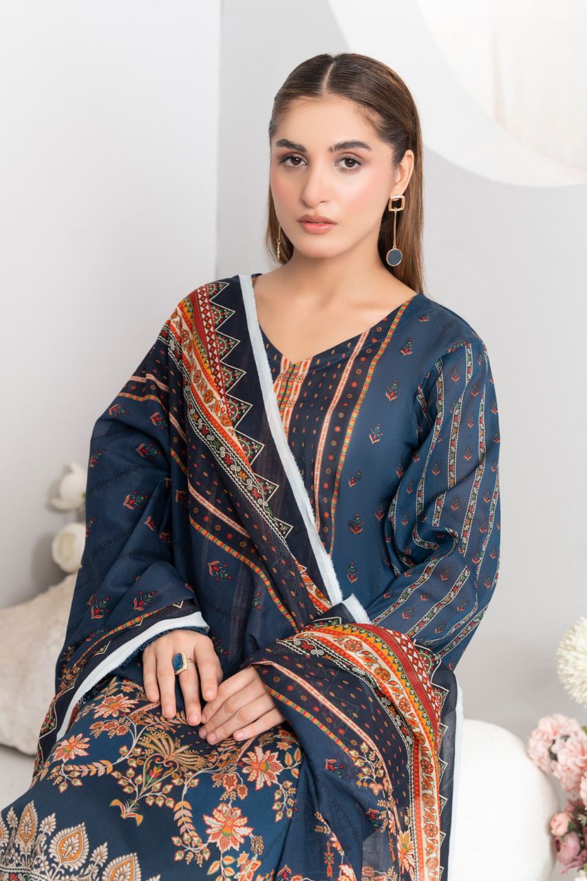 Mojo Berry By Marooj Digital Printed Lawn 3PC