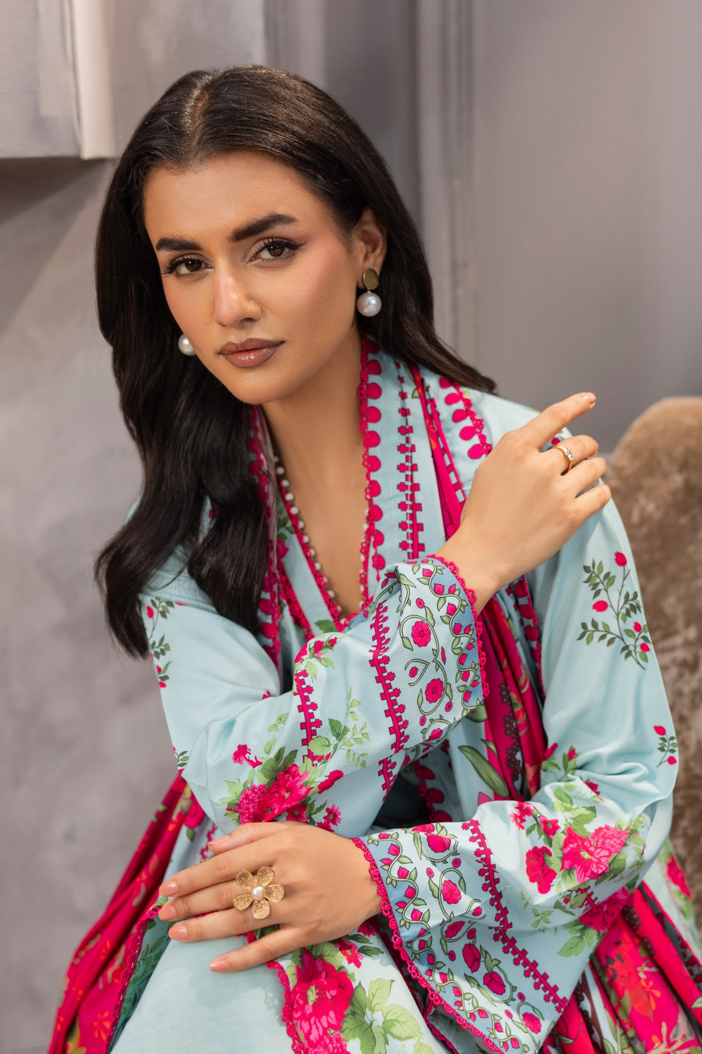 Raiha Luxury Printed Linen 3PC