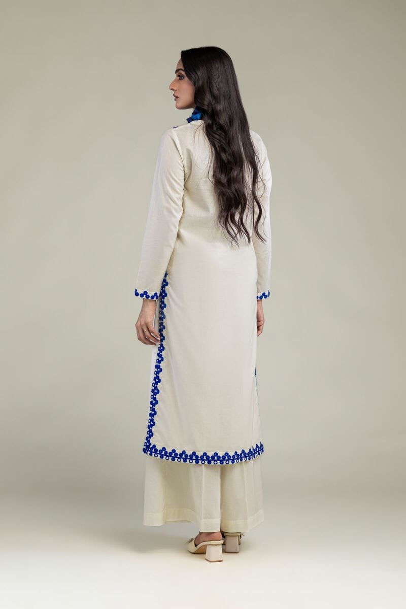 Khaadi Plain Embroidered Stitched Lawn 2PC