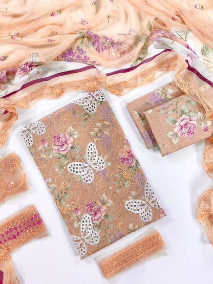 Maria B Embroiderd & Digital Printed Lawn 3PC