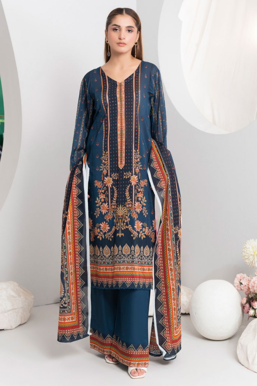 Mojo Berry By Marooj Digital Printed Lawn 3PC