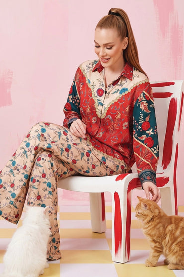 Zesh Printed Silk 2PC