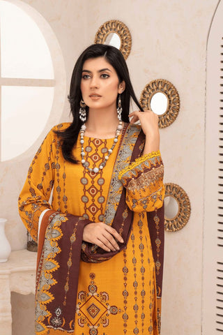 Falak By Feroza Printed Slub Linen-3PC