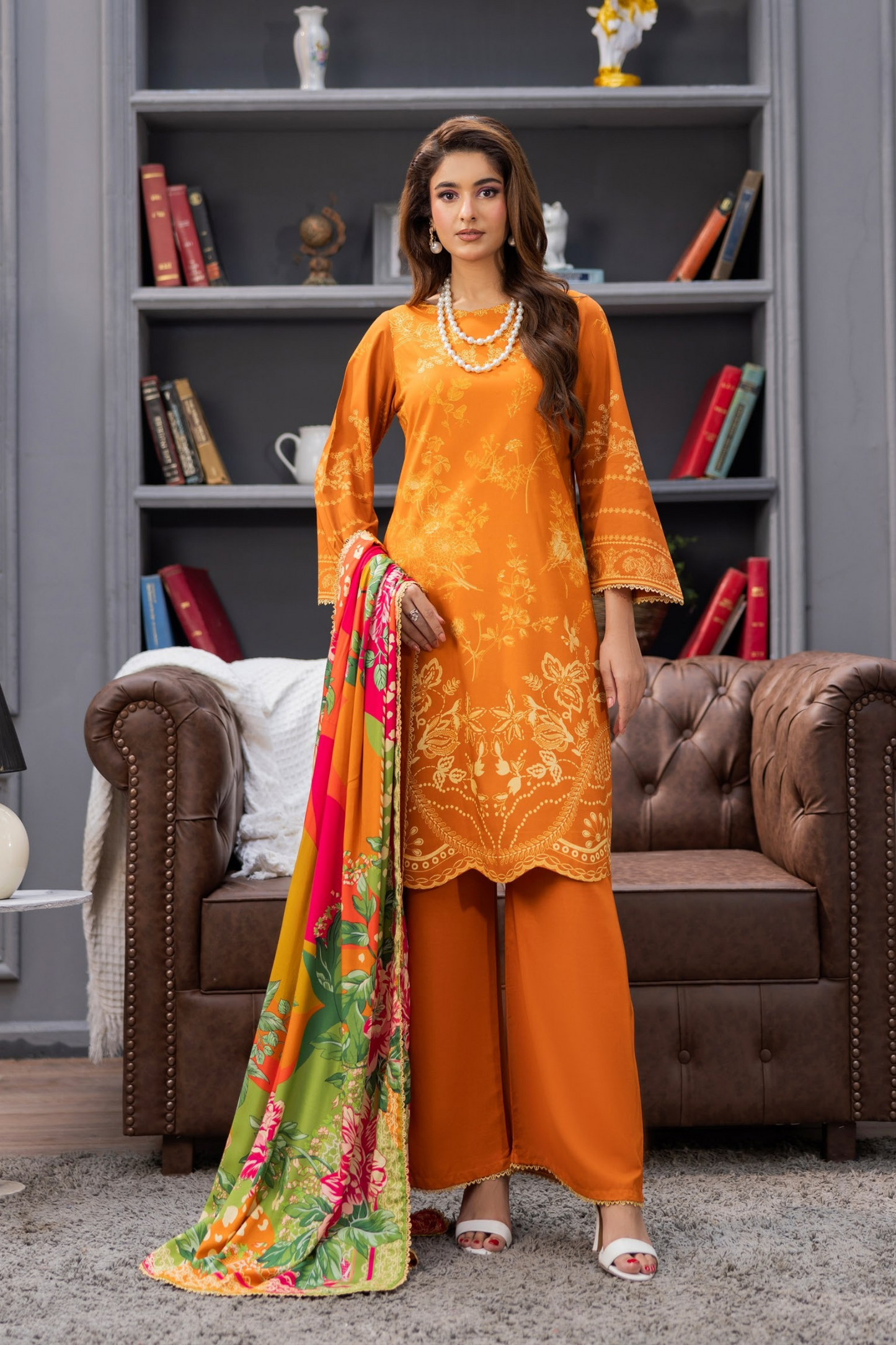 Raiha Luxury Printed Linen 3PC