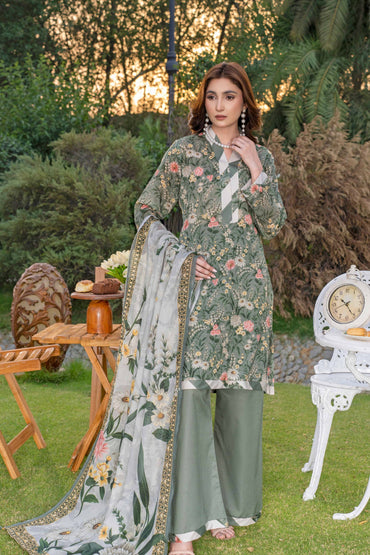 Wania Gold Printed Lawn 3PC