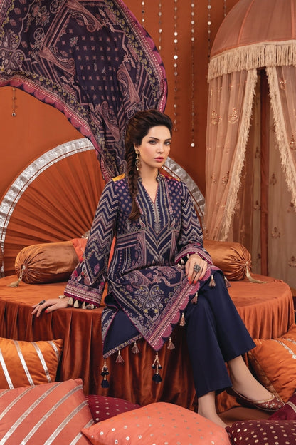 Zesh Printed Velvet Dora Viscose 3PC