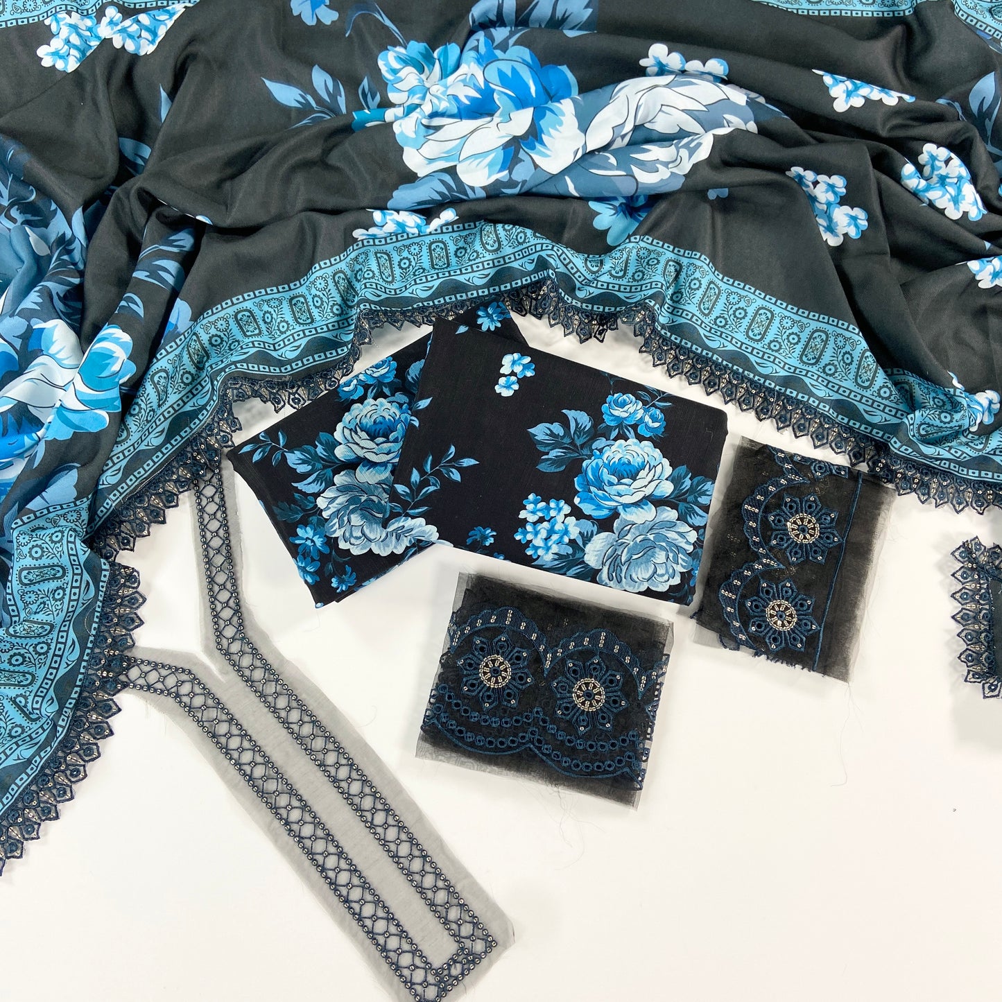Baroque Printed Slub Khaddar With Emb Patches 3PC