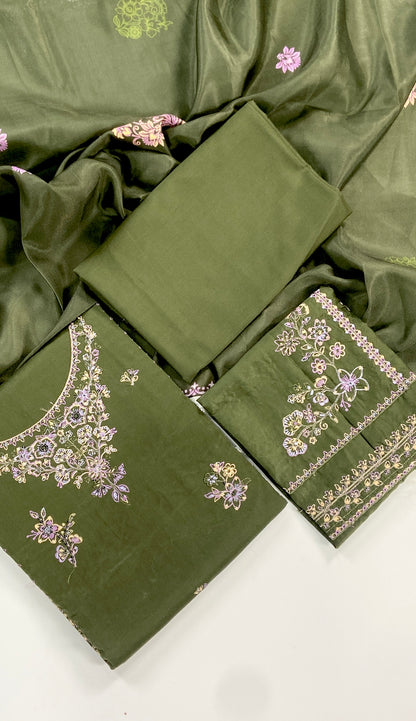 Batik Embroidered Linen 3PC