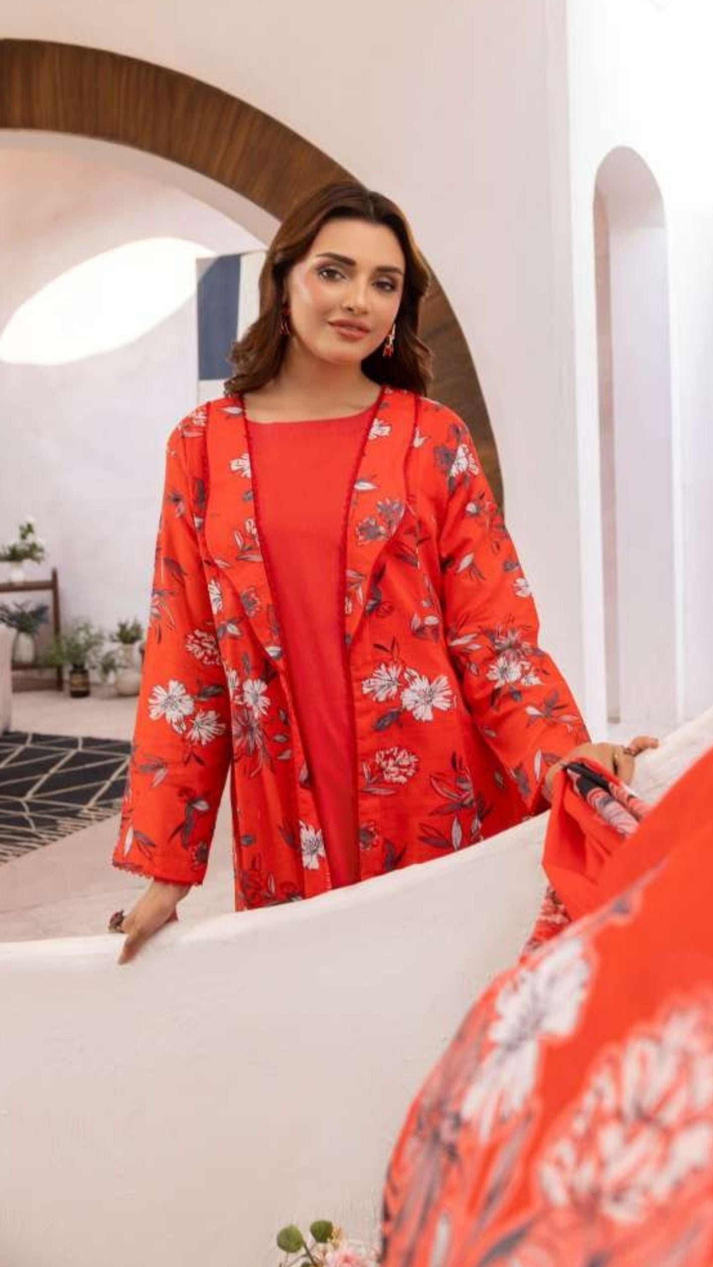 Coral Premium Doria Printed Lawn 3-PC