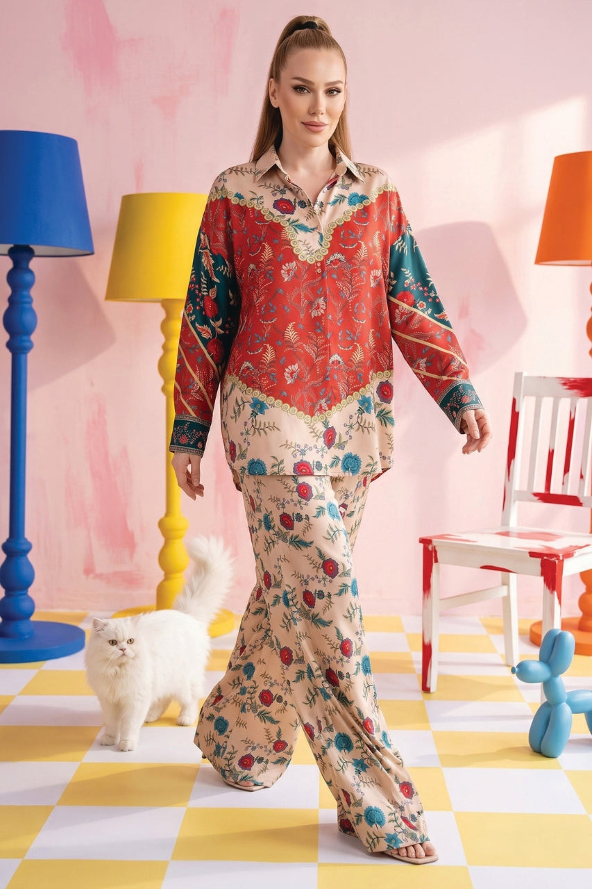 Zesh Printed Silk 2PC