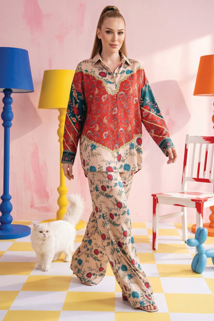 Zesh Printed Silk 2PC