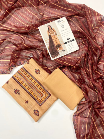 Flora By Zara Ali Printed Lawn 3PC