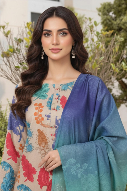 Motifz Premium Printed Khaddar 3PC