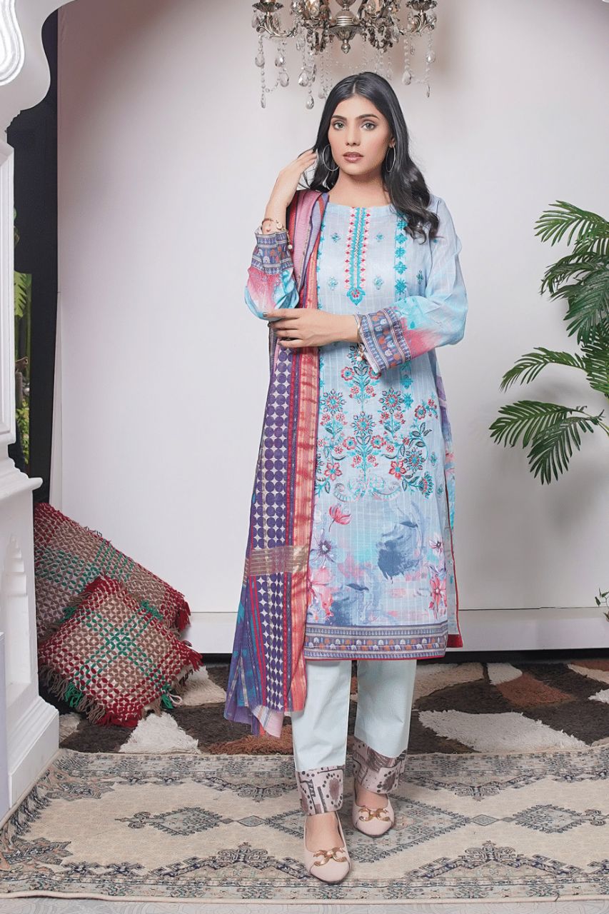 Rimsha 3-Piece Printed Embroidered Lawn summer collection 2024