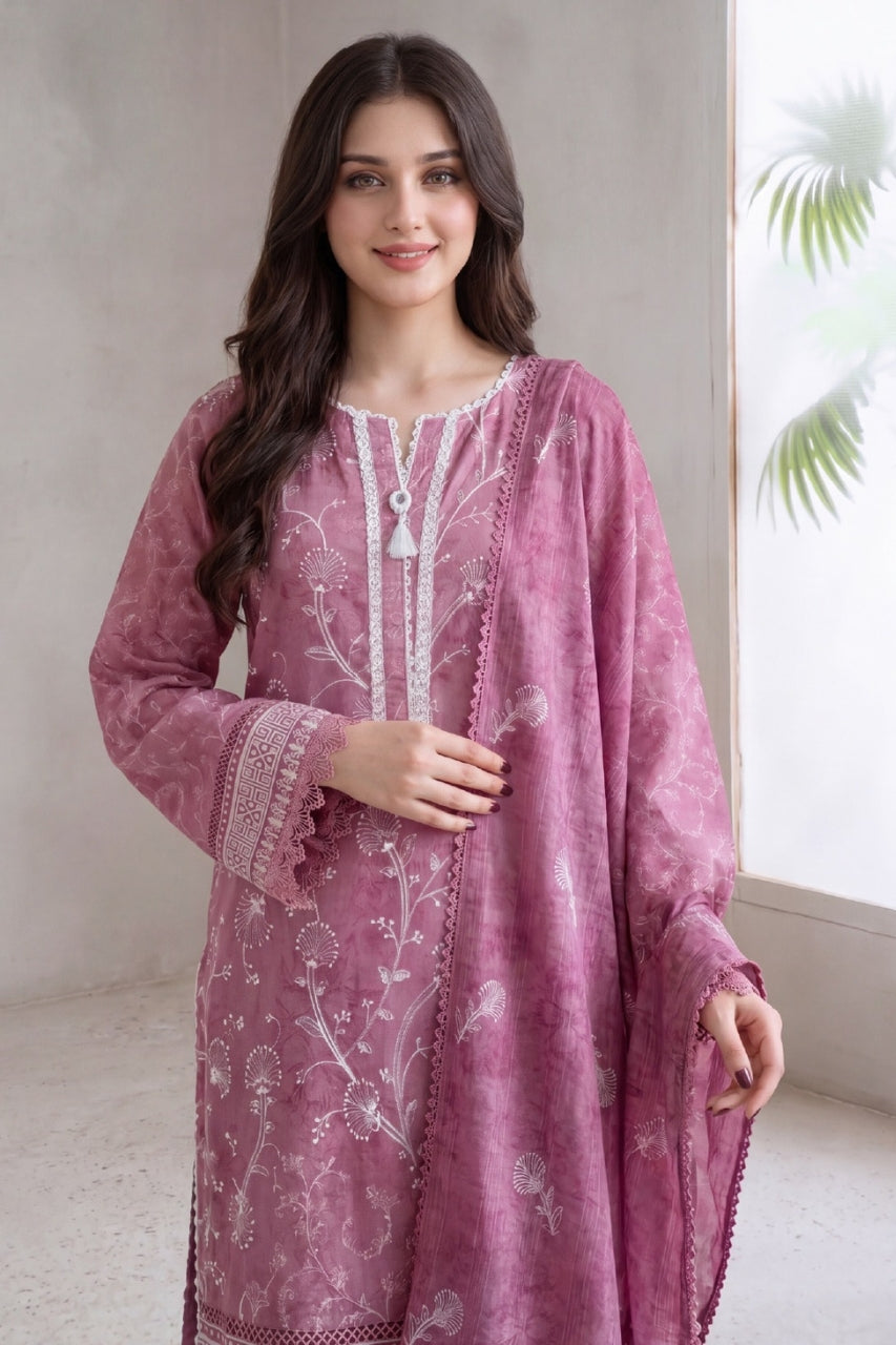 Fatima Bano By Nishaat Luxury Emb & Printed Lawn 3PC