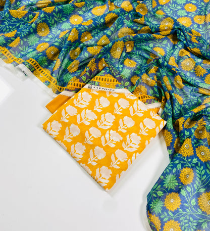 Sapphire Printed Lawn 3PC