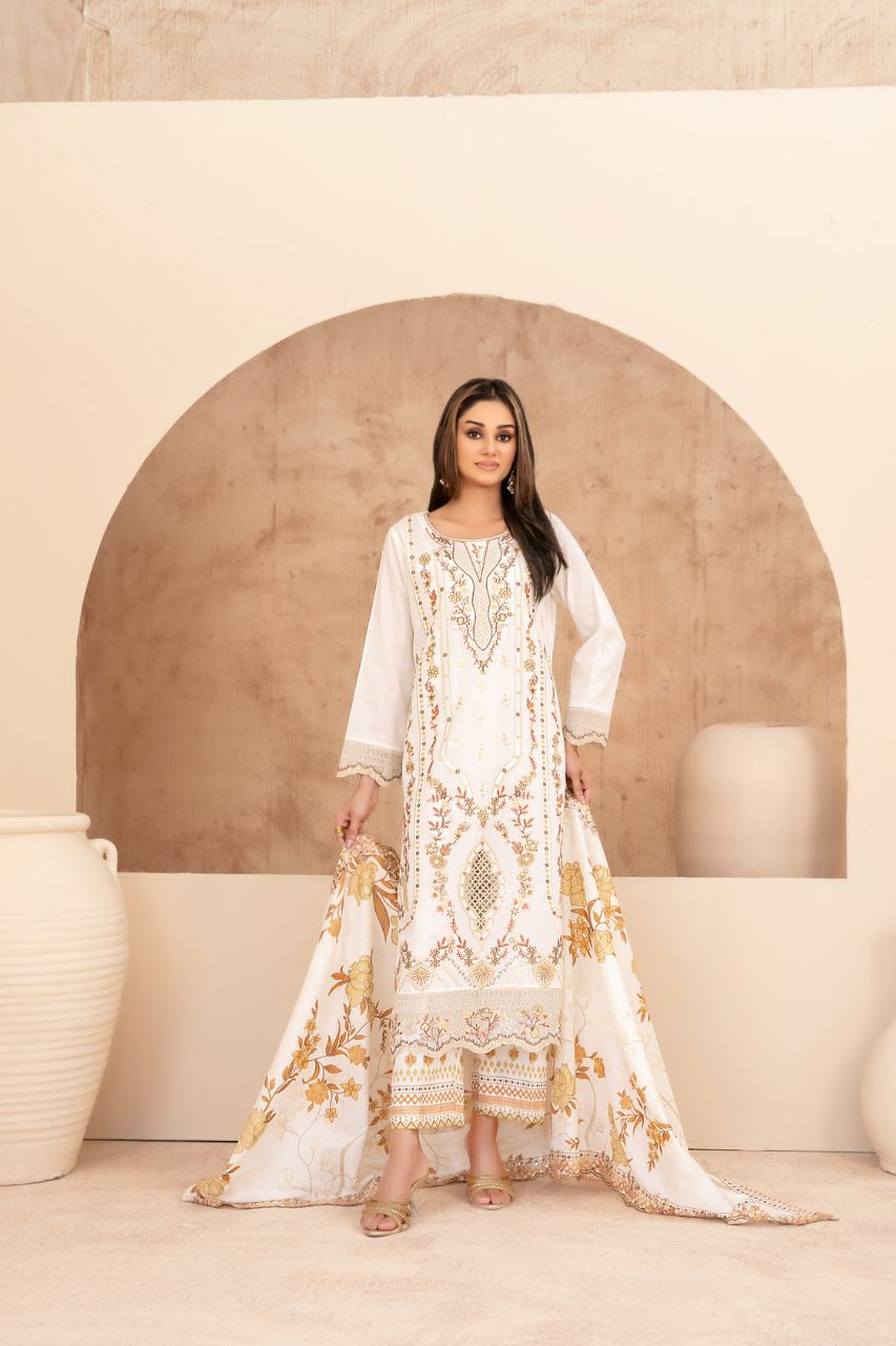 Echo Of Grace By Tawakkal Premium Emb Lawn 3PC