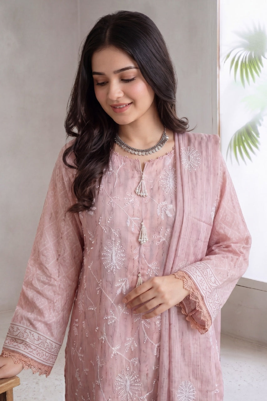 Fatima Bano By Nishaat Luxury Emb & Printed Lawn 3PC
