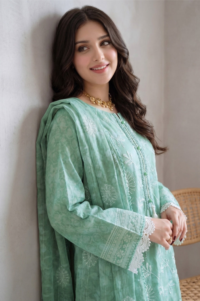 Fatima Bano By Nishaat Luxury Emb & Printed Lawn 3PC