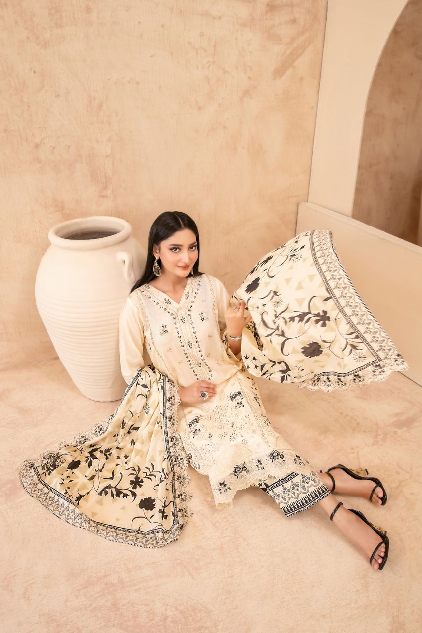 Echo Of Grace By Tawakkal Premium Emb Lawn 3PC