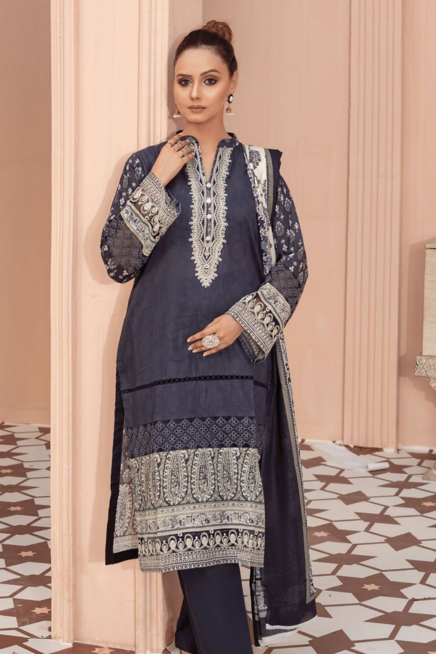 Gull-e-Noor By Anaya Noor Prints & Emb Patch Lawn 3-PC