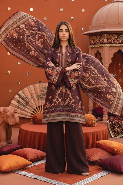Zesh Printed Velvet Dora Viscose 3PC