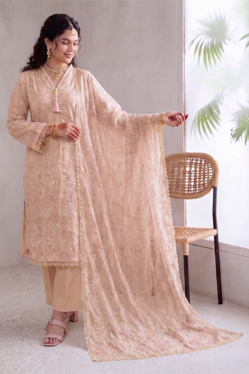Fatima Bano By Nishaat Luxury Emb & Printed Lawn 3PC